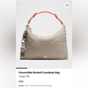 Lululemon Convertible Ruched Crossbody Bag